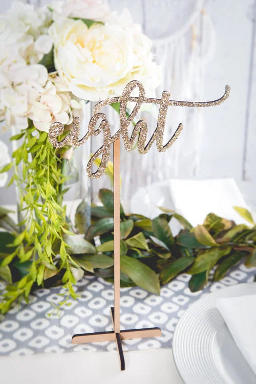 Champagne Glitter Table Numbers