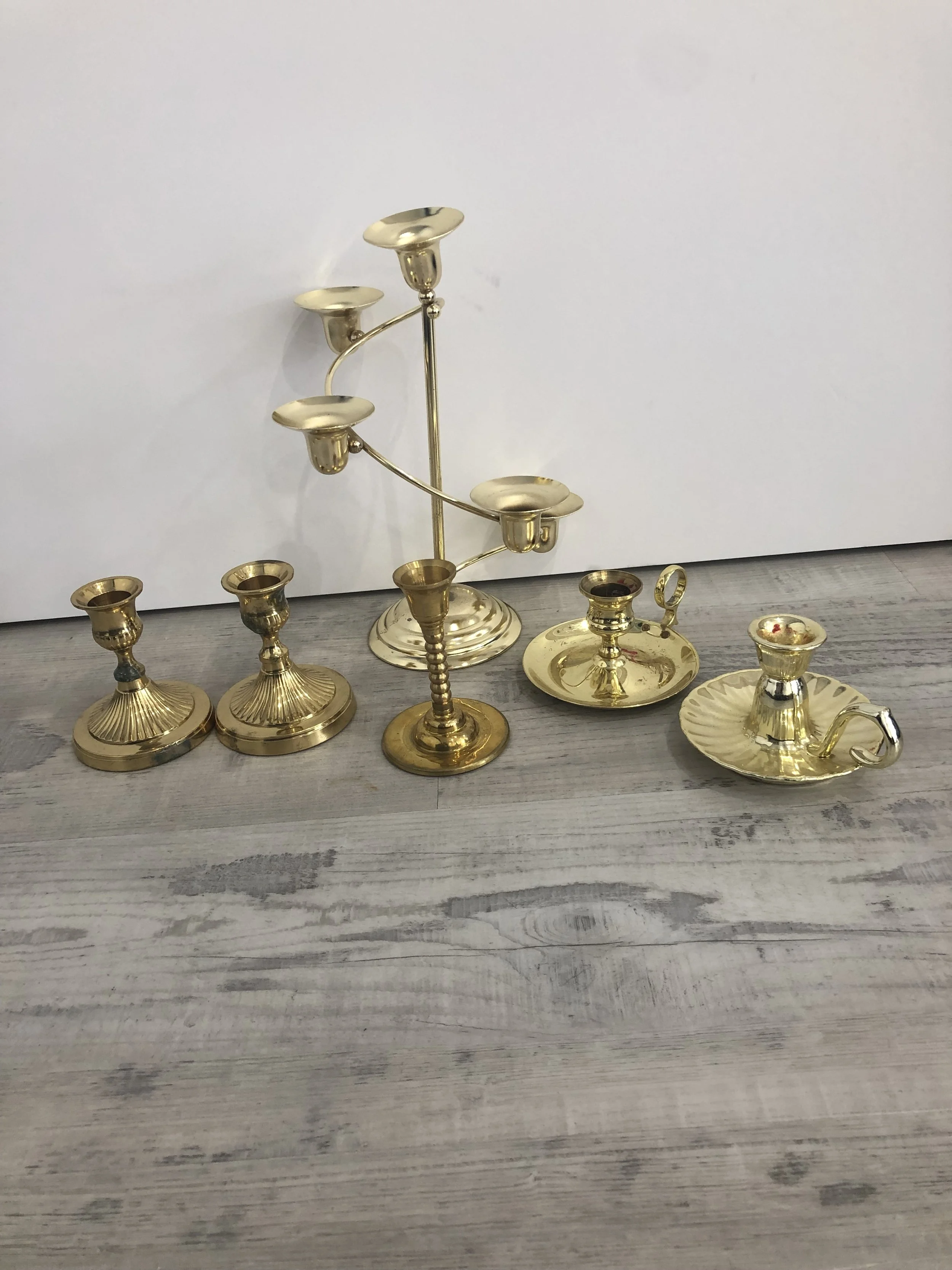Vintage Gold Candlestick Holders