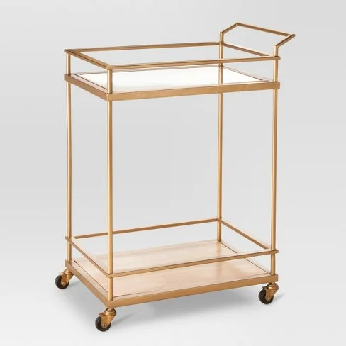 Wooden Gold Bar Cart