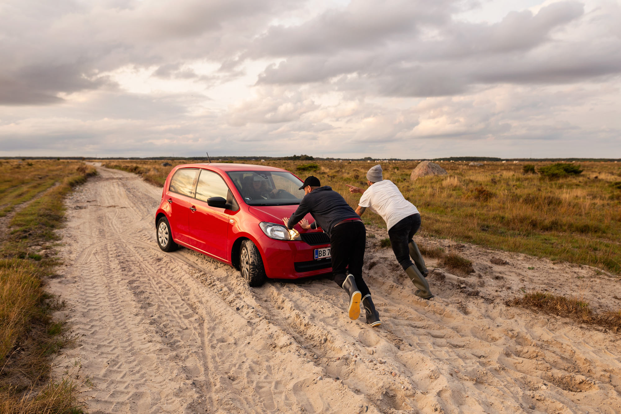 Sand road plus small car..what could go wrong?