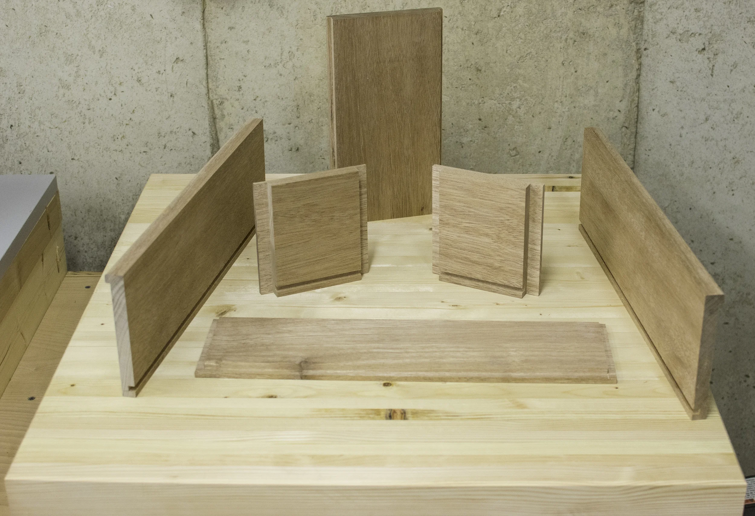 Tool tray components prior to assembly
