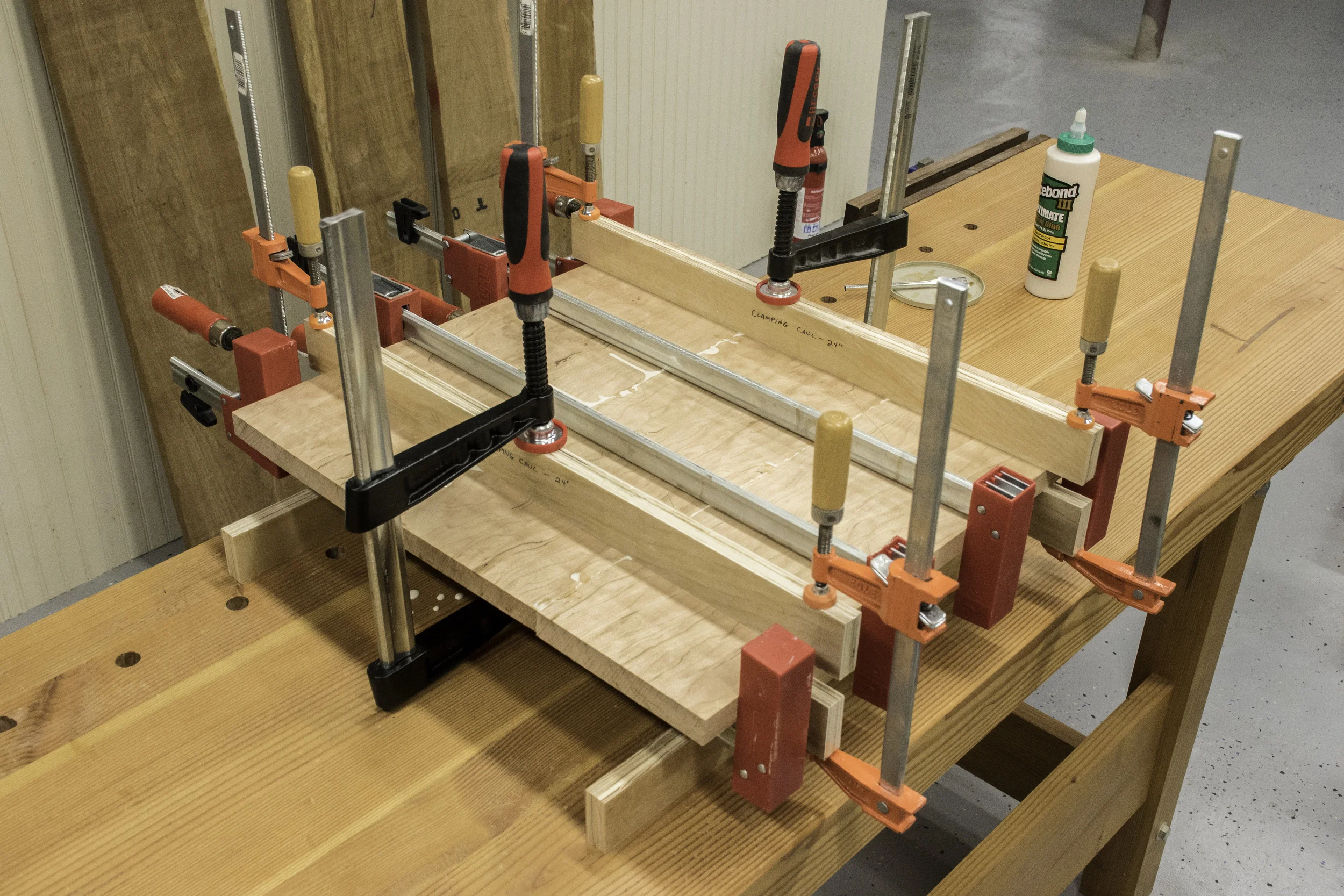 ...and were milled and glued up into a 20" x 20" blank.