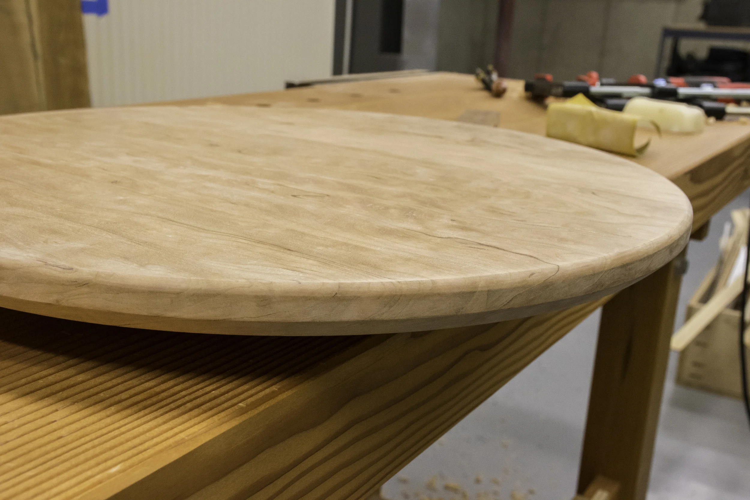 Final edge profile of the top.