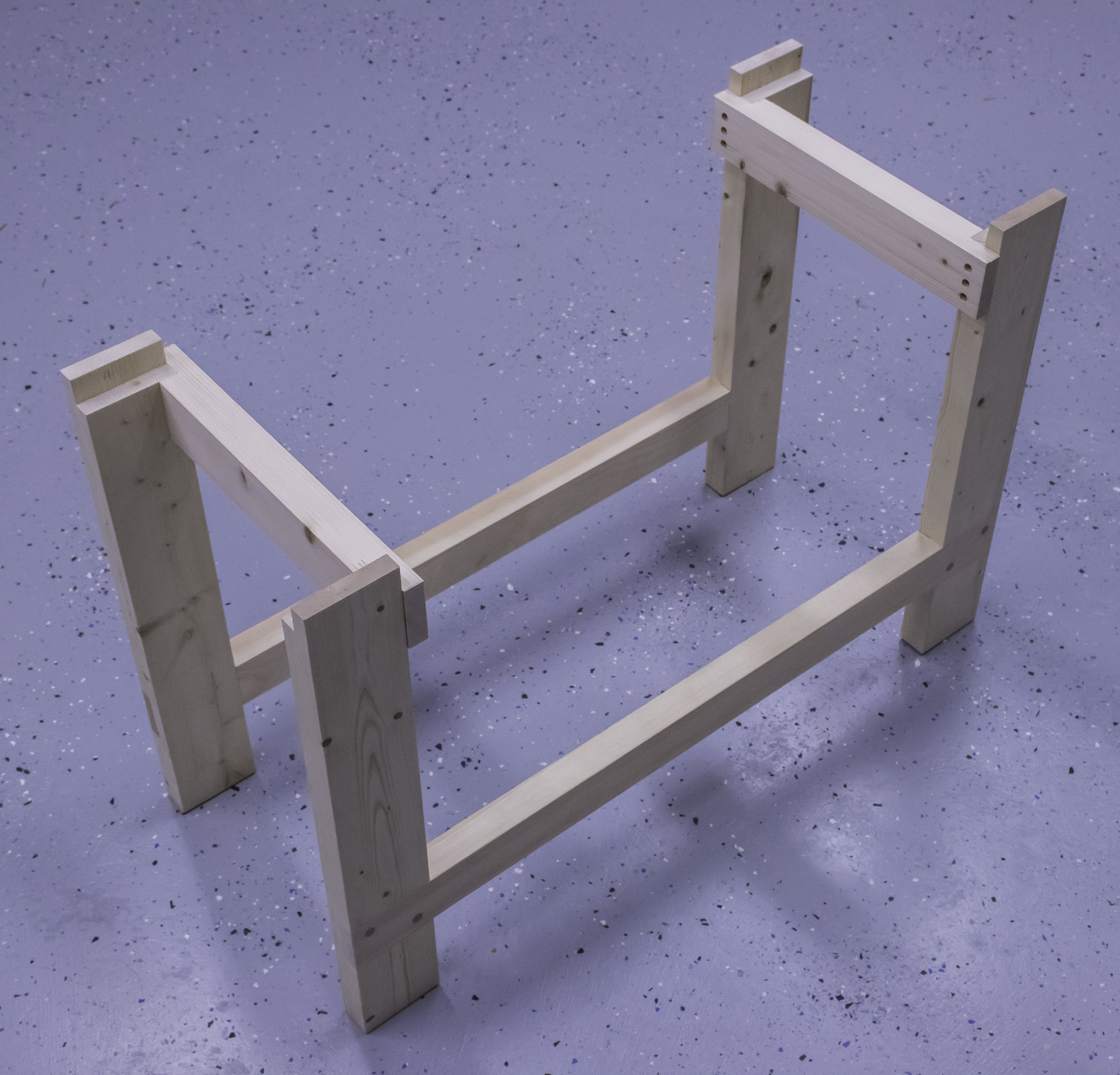 Final assembly of of the sawbench base.