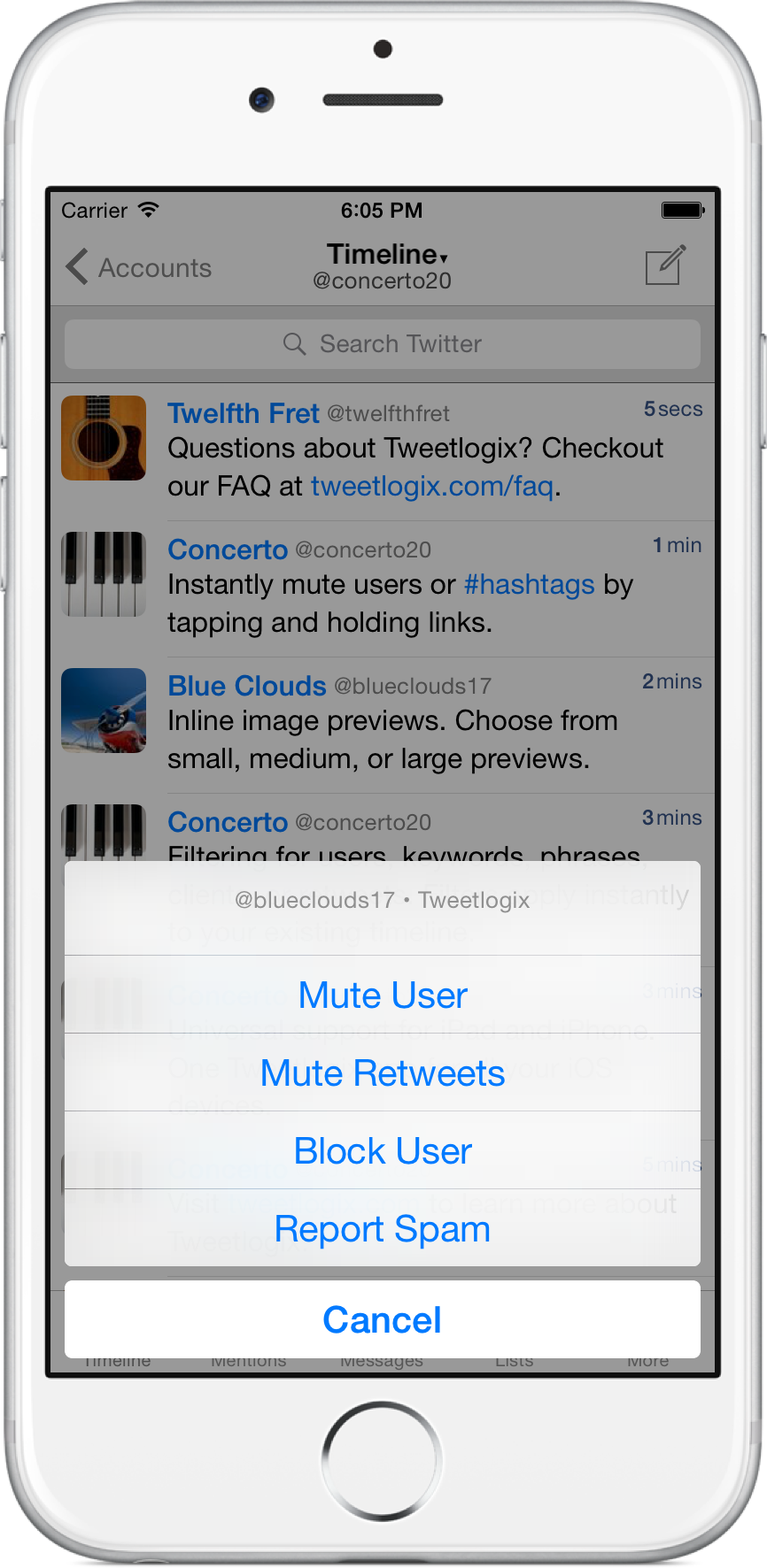  Mute users, hashtags, and retweets 