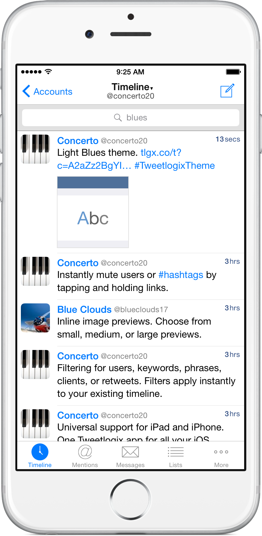 Share themes with your Twitter friends