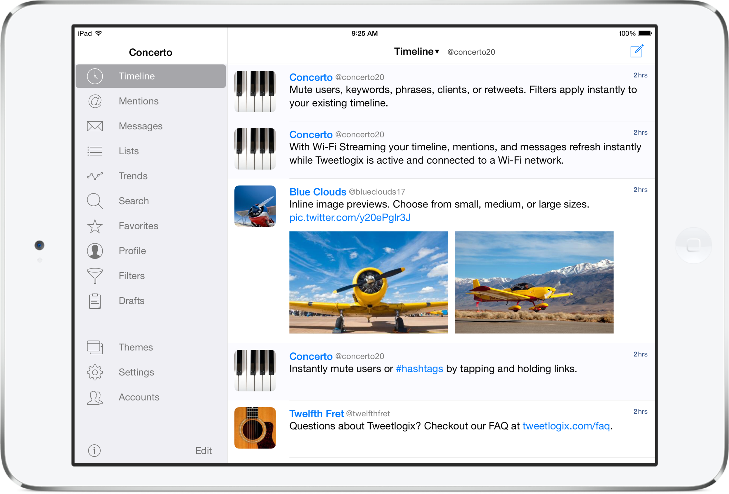  Landscape view on iPad 