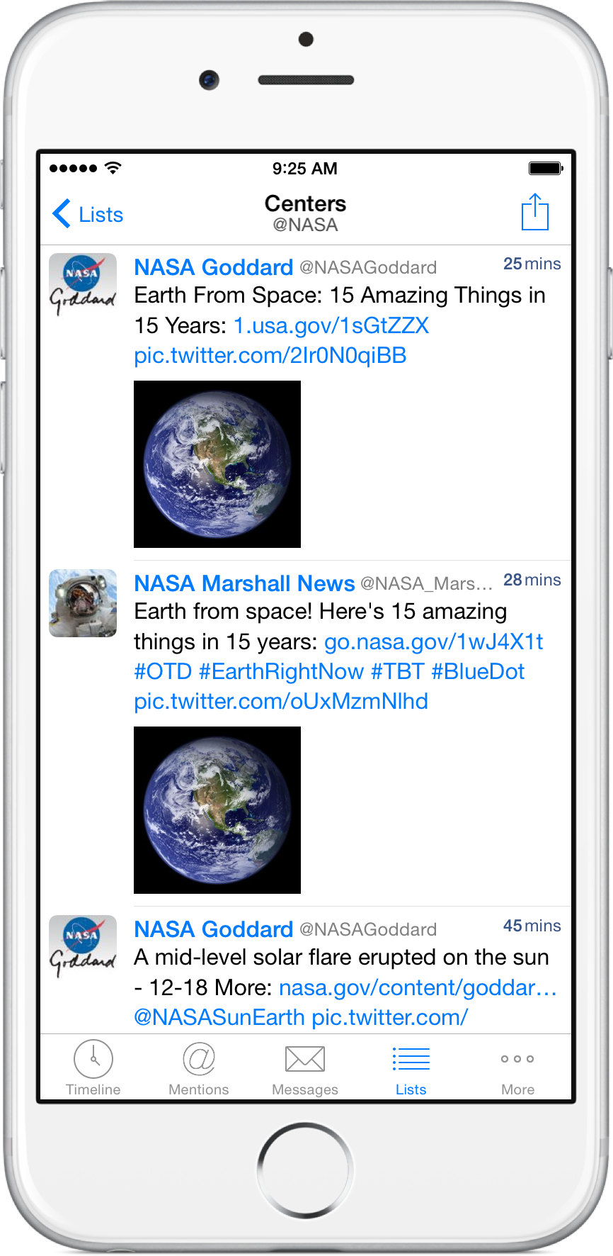  View lists timelines 