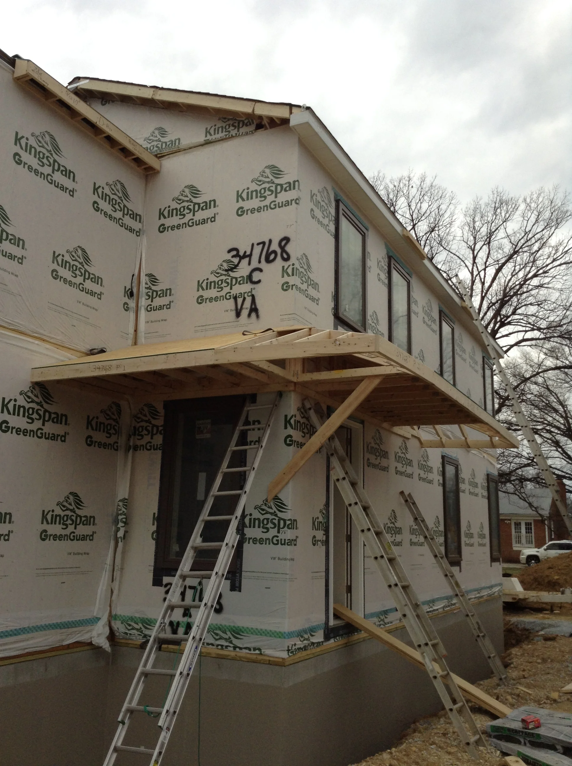 16:40 - Porch installed. Maybe we will keep the ramp instead of installing stair. That is called value engineering.