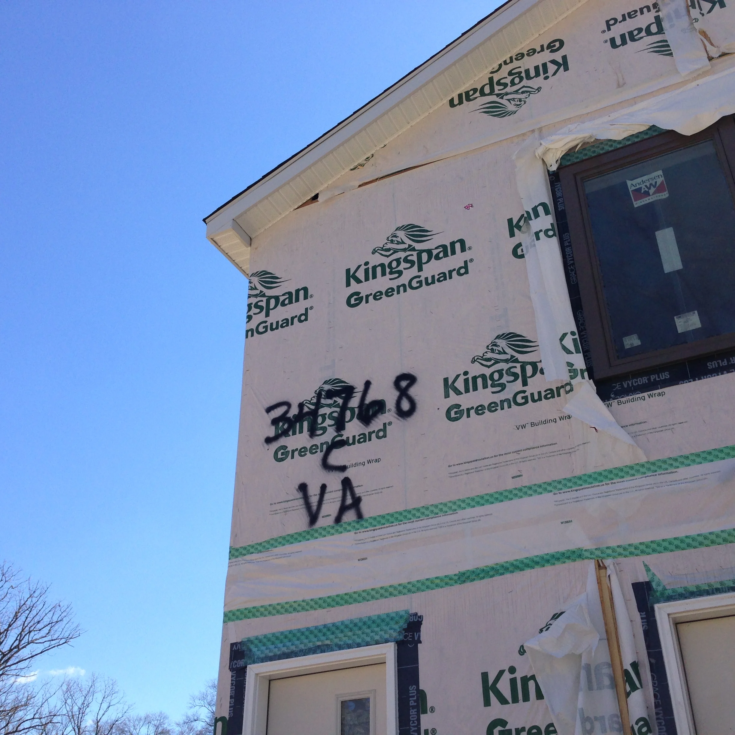 Notice the soffit, eave and fascia neatly installed. The soffit contains a pattern with holes that allows for the ventilation of the attic. Speaking of attics, we have huge one! Low on the head room but big. The reason the head room is low is that if there was a clear space of more than 5' then it would count towards the allowable square footage of the home.