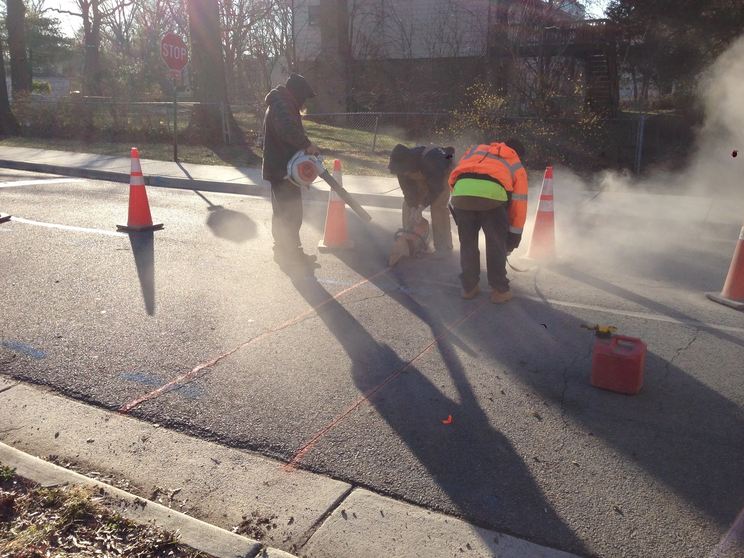 The area in the street that will be excavated. It will be about 5'-0" wide and 10'-0" deep.