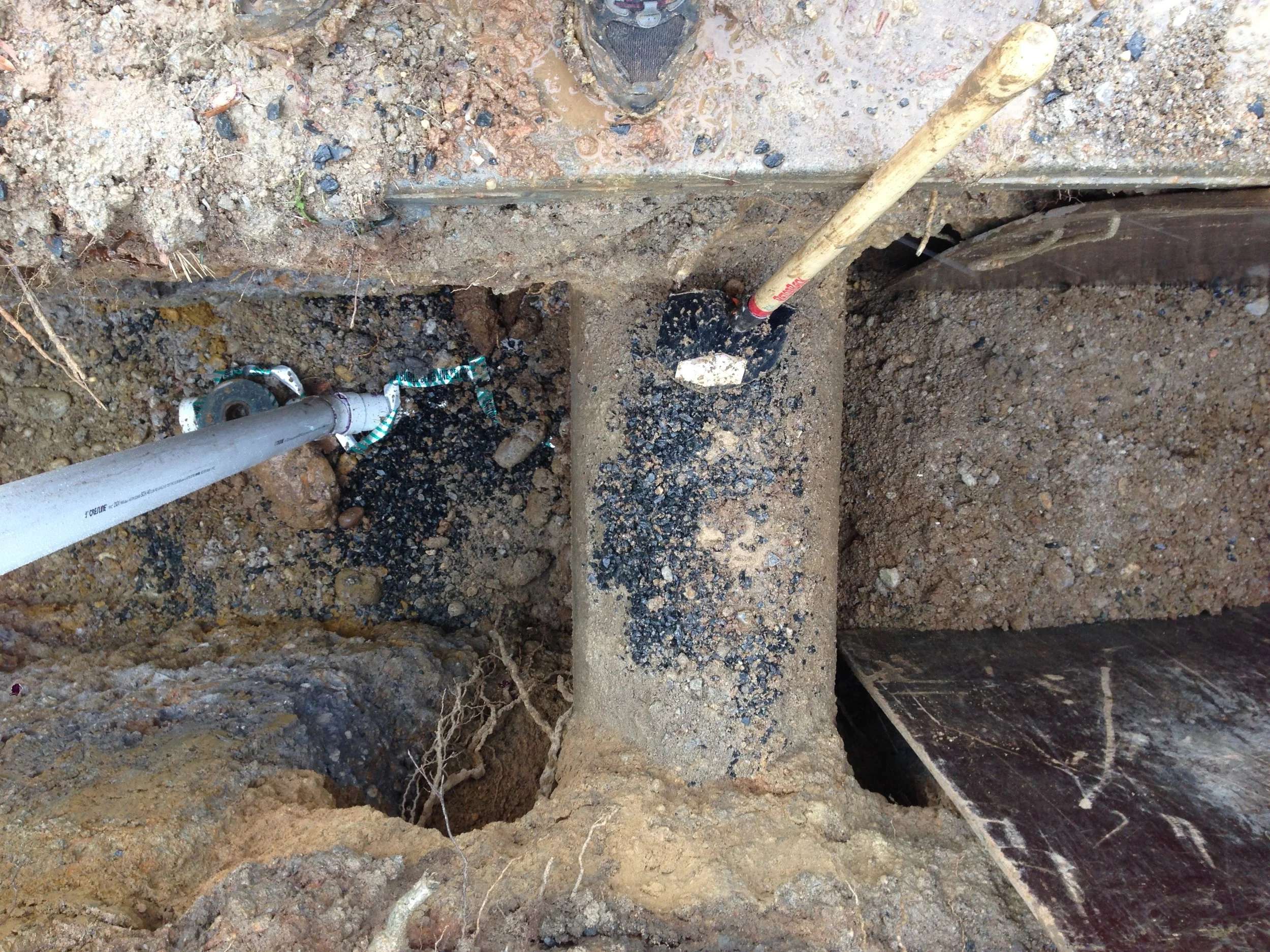 Storm Drain that will have to be connected to eventually. Today it is all about the sewer line.