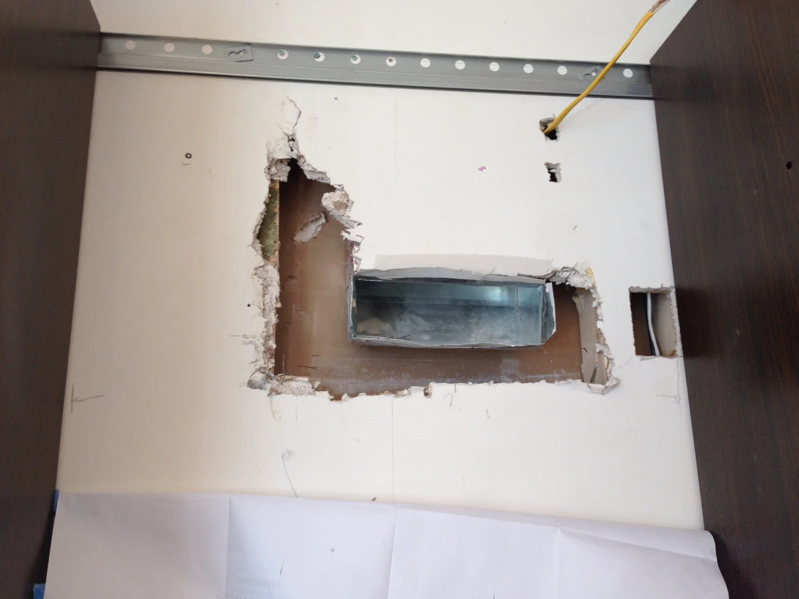 We had to redo the exhaust location as it was 2" too far to the right and 1" too high.