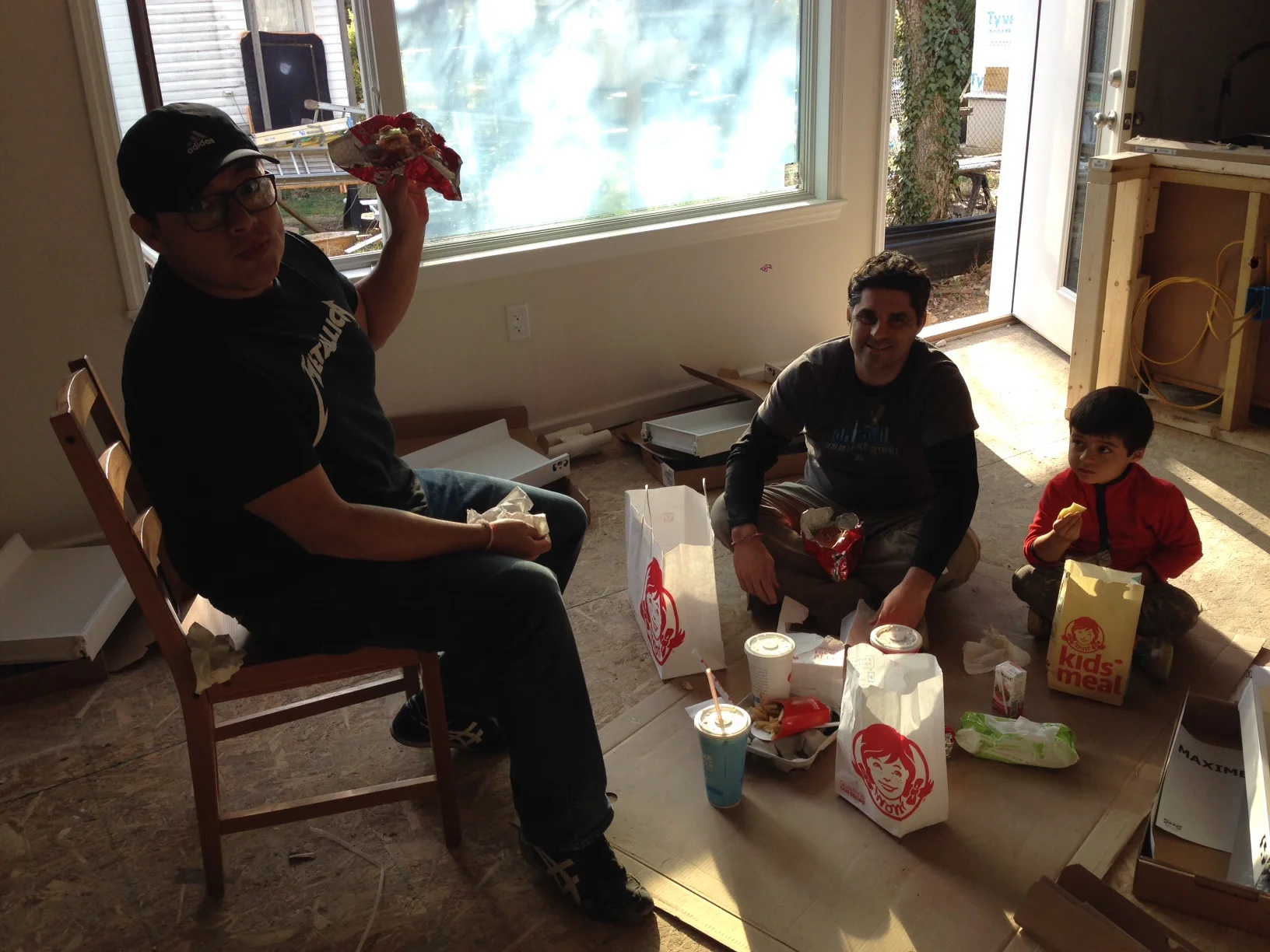 Meal of champions. Technically our first meal in our dining room. 