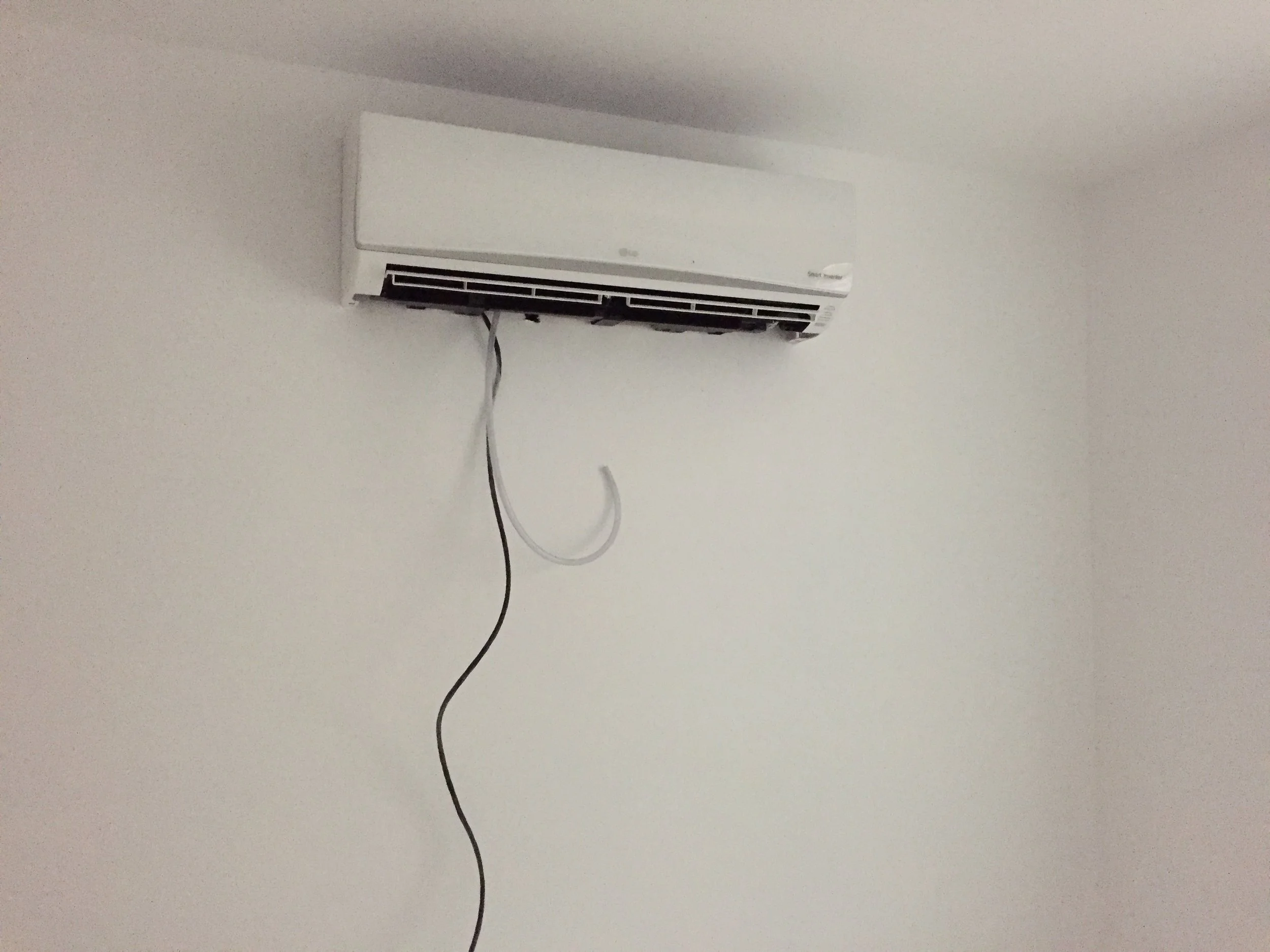 The last mini-split unit installed. Even though ugly as it stick out of the wall the effincency and quietness will make up for it.
