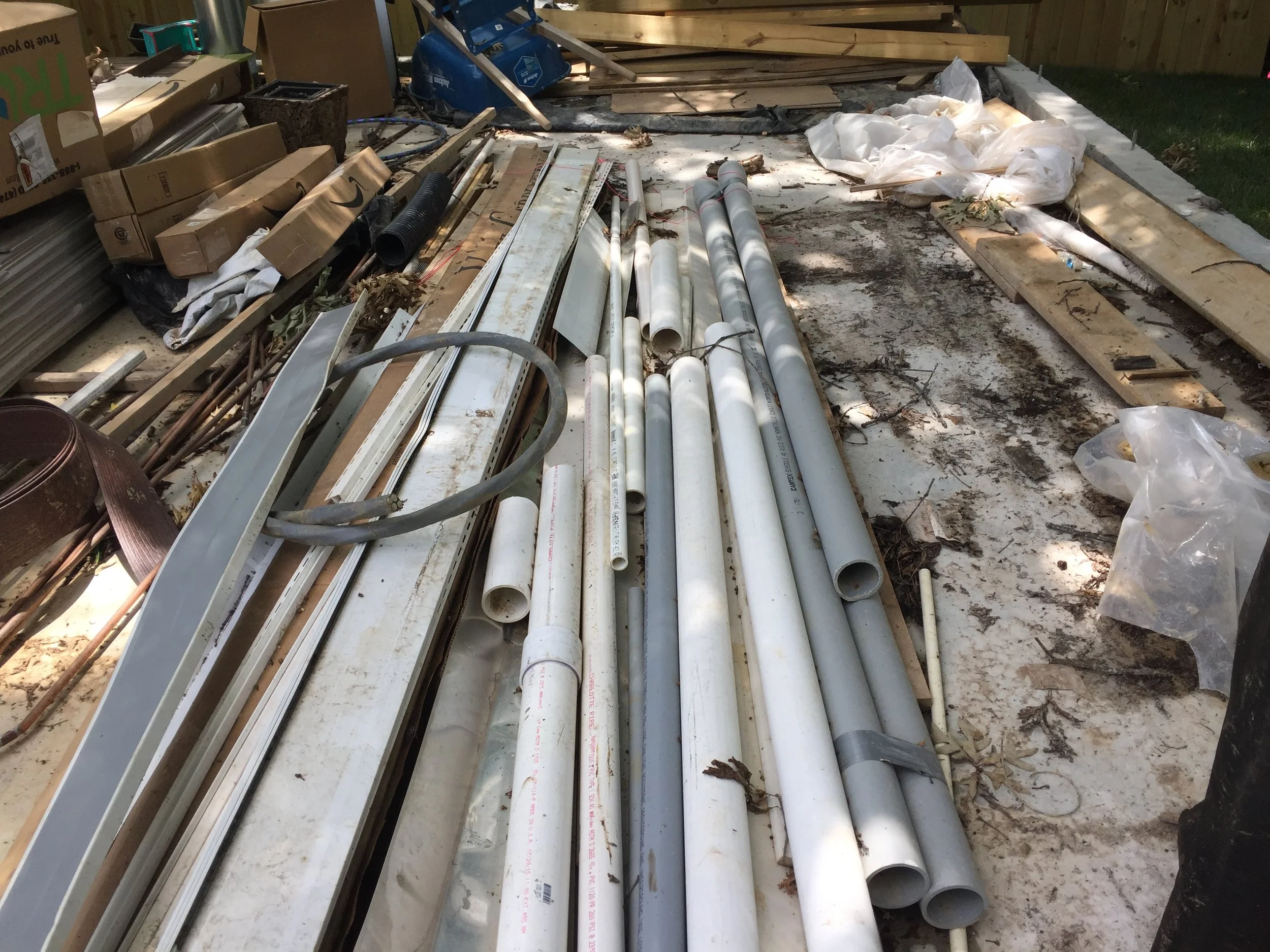 Left over material. The majority of it is from the modular company that gave me extra material just in case I needed it. It will soon be on craigslist. I guess my garage slab served for something. 