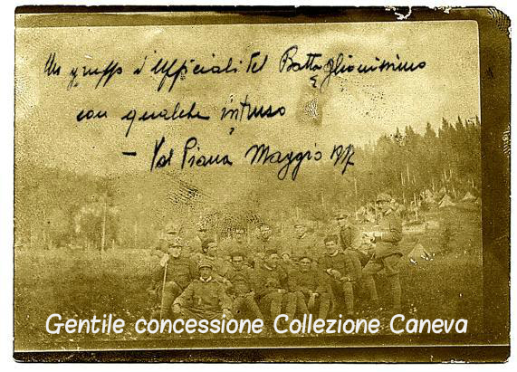 Gruppo di ufficiali del 3°/151° in Val Piana, nel maggio del 1917 - Coll. Caneva