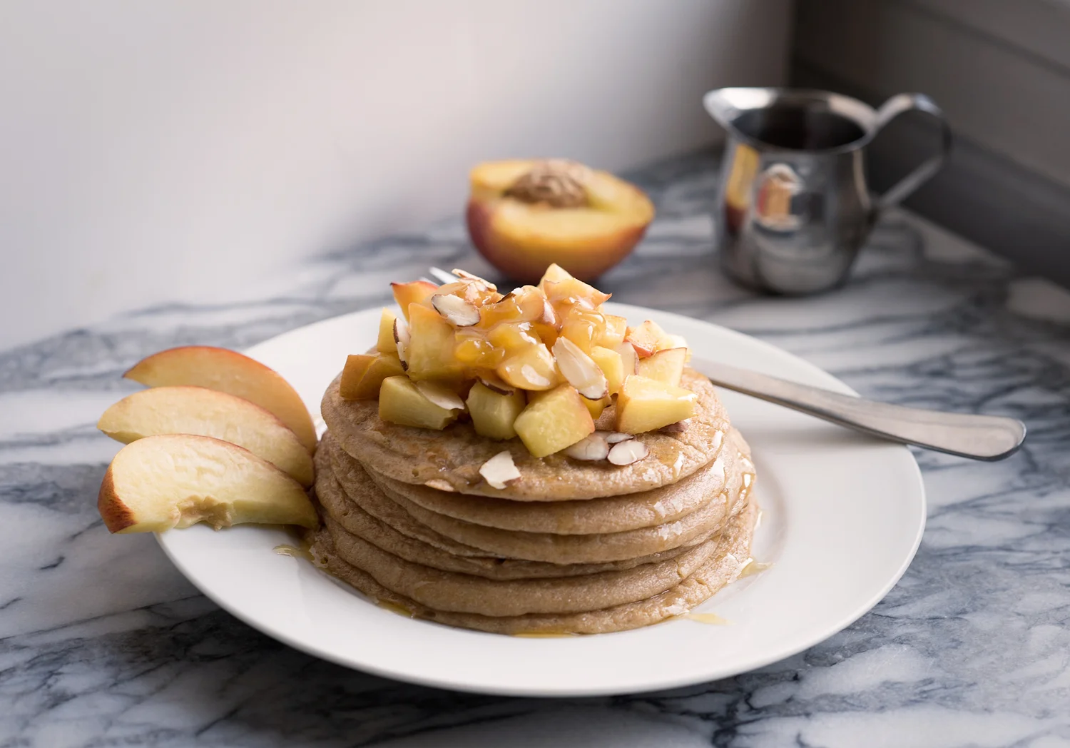 Panquecas com Pêssegos