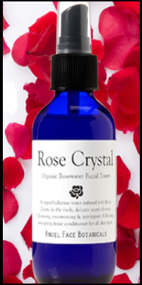 Rose Crystal Organic Rosewater Hydrating Facial Toner with Essential Oils