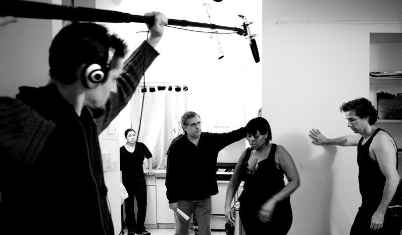 Production Assistant on “Manipulation” film set (that’s me in the way back) | Photo: Zach Gross