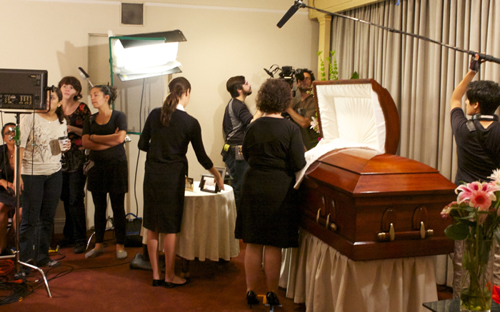 Cast and crew on the set of “Vivienne Again” | Photo: Gregory Keith Kirkpatrick