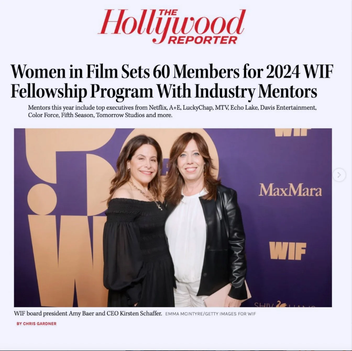 Directing: Selected as a Women in Film Directing Fellow