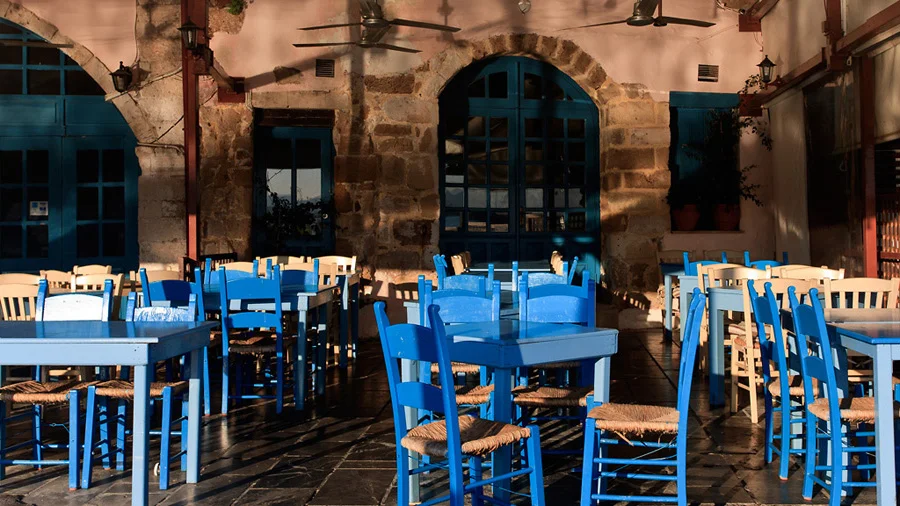Terrassa típicament grega a Chania 