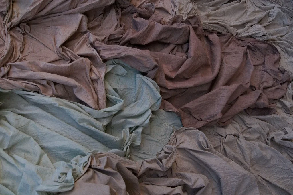 Jane Gordon, Gathering, cotton stained with minerals, clay slip