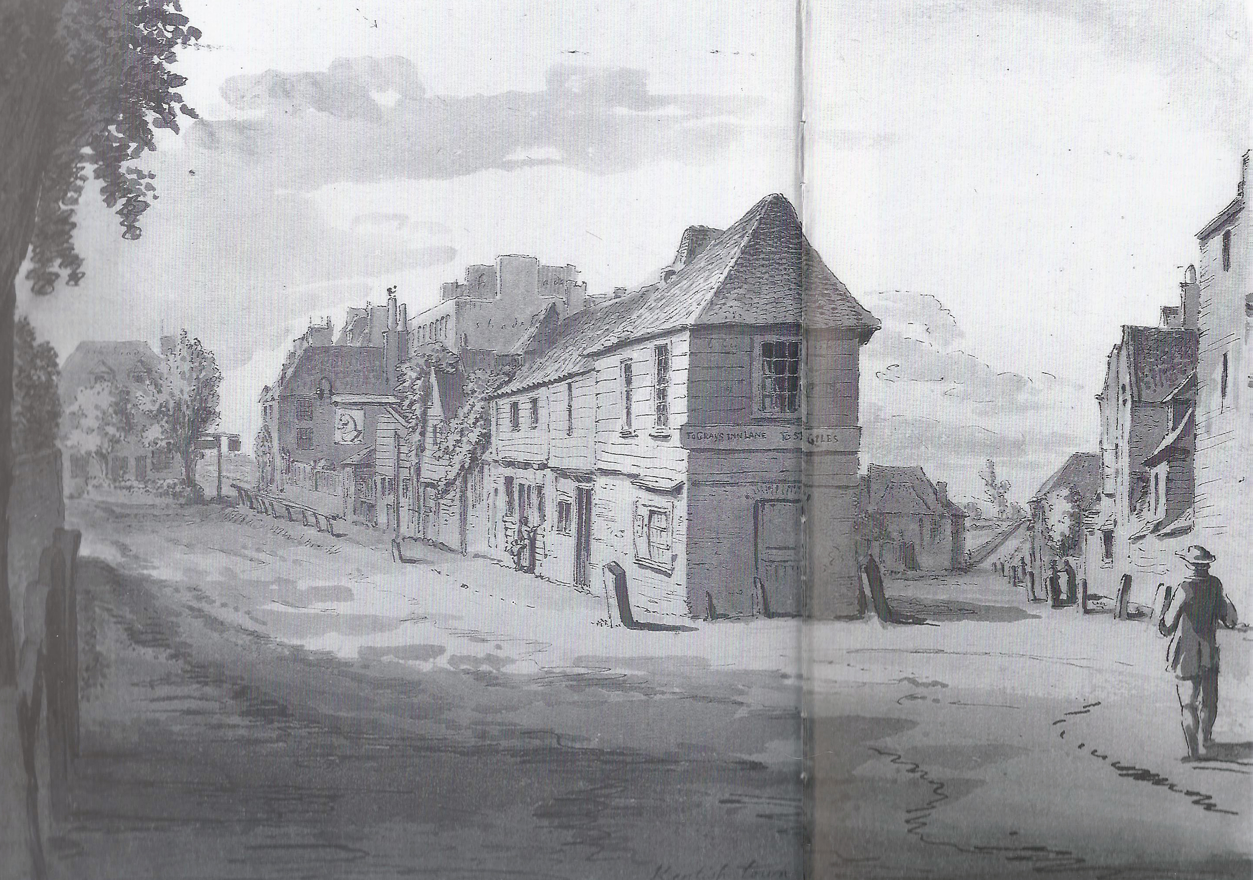 The view down Kentish Town Road and what is Royal College Street today, before 1886