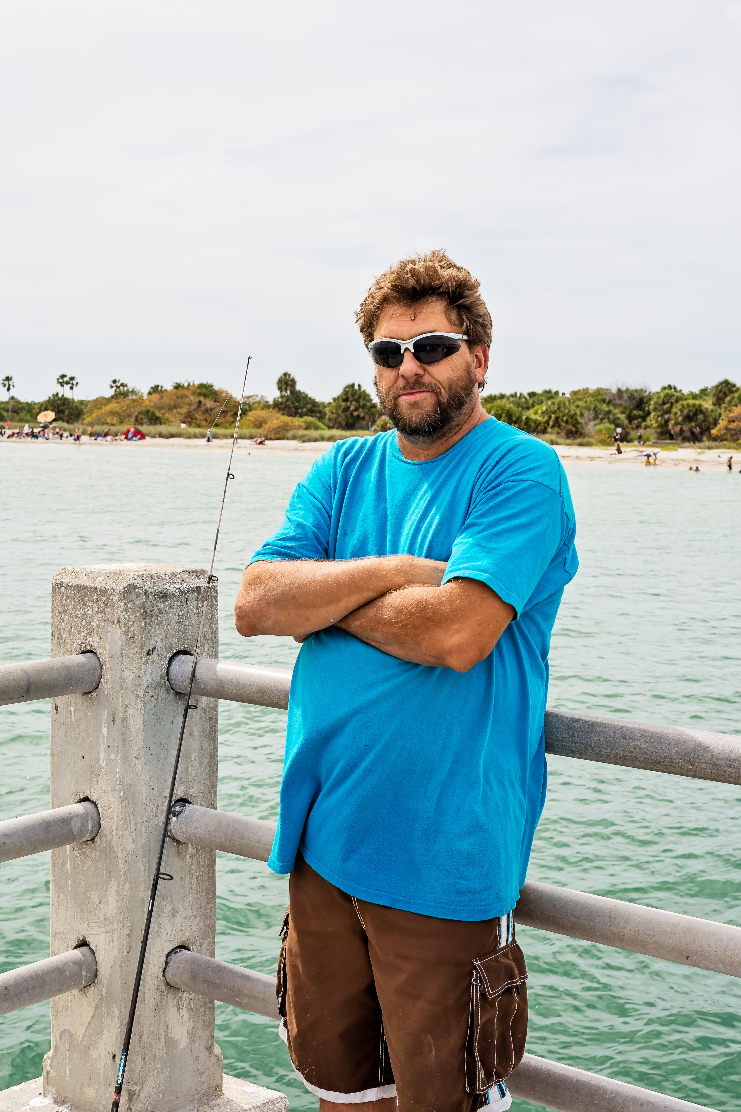 Dan, a Michigan native, has lived in Florida for the past 40 years. He loves to tell a good fishing tale and was eager to share his experiences. Dan's method for fishing was to cast his line out in the water, set his pole down, and wait to see what bites.