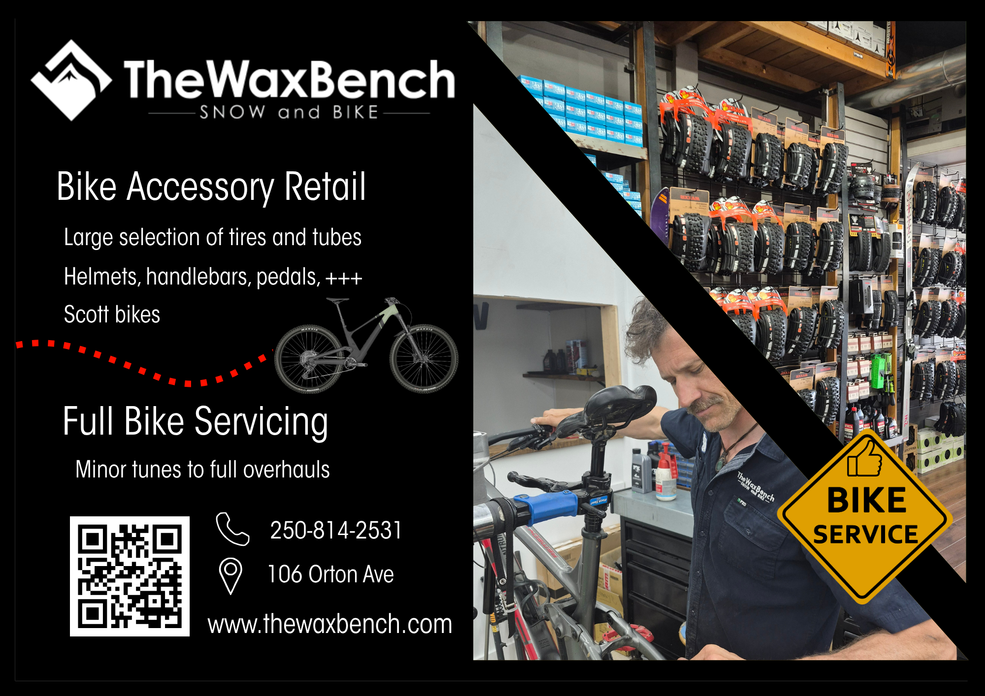 Bike repair and bike accessories ad