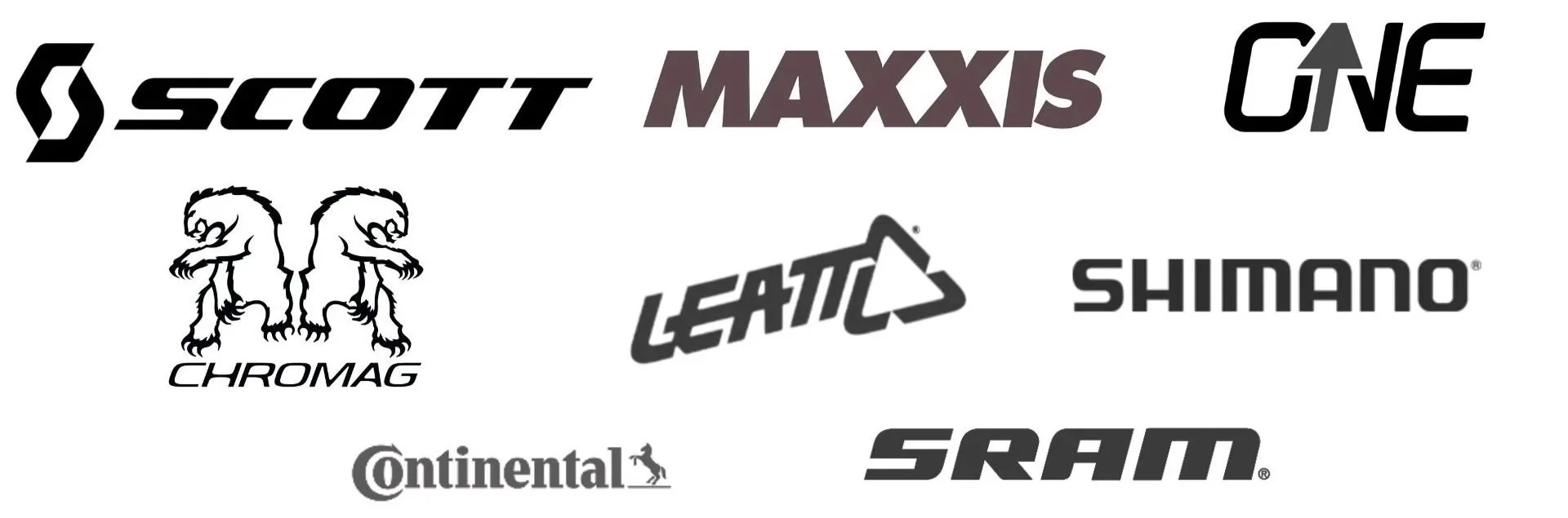 Bike Part Brands Scott Maxxis OneUp Chromag Leatt Sminano Contiental Sram