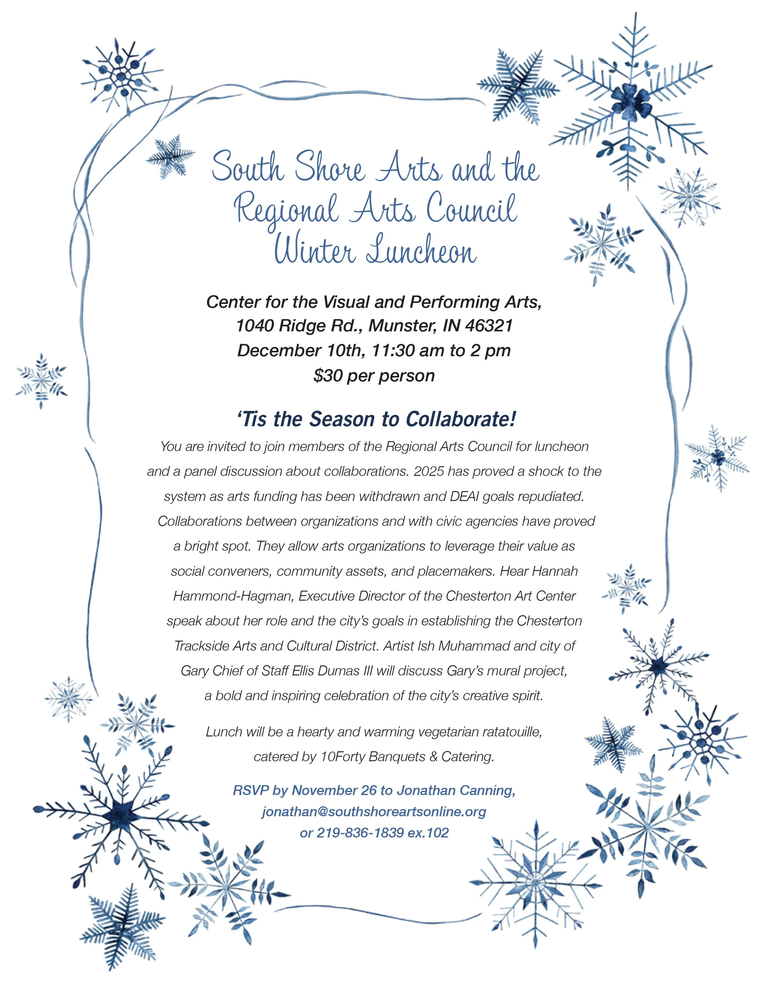 South Shore Arts and Regional arts Council Winter Luncheon