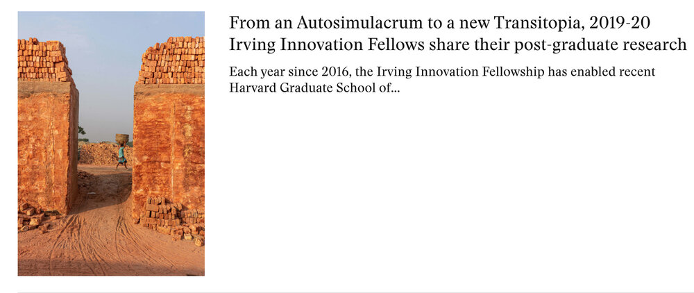 Harvard GSD's Irving Fellows Stoke Innovation