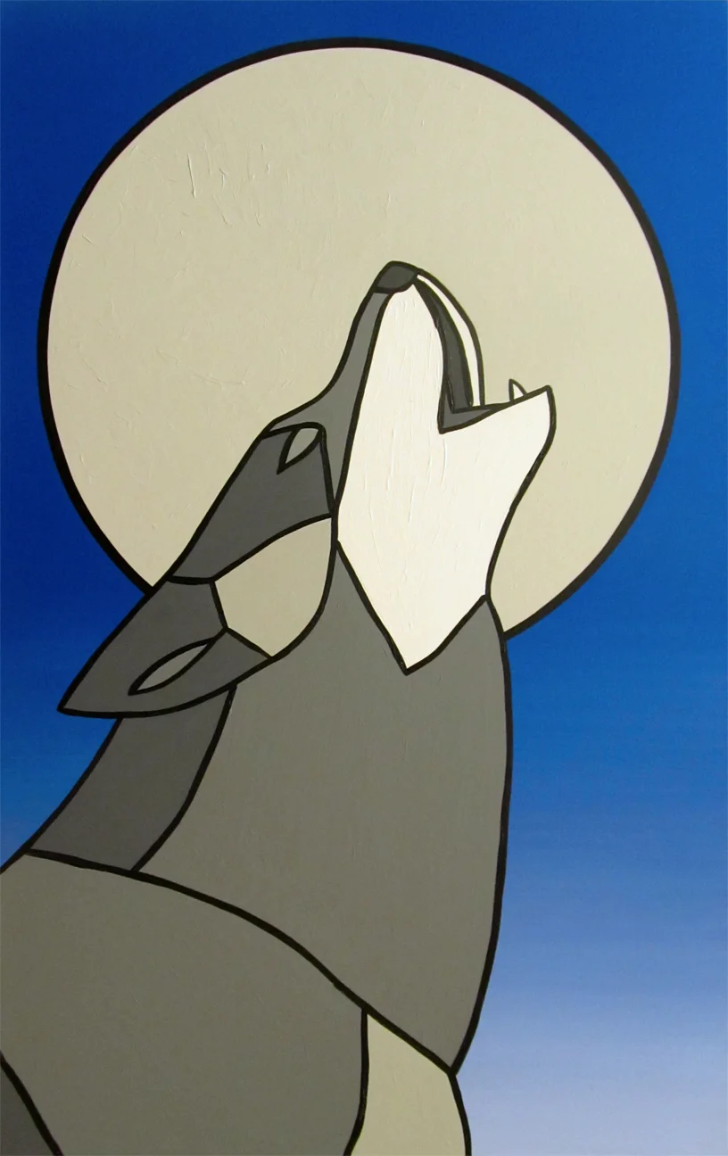 Howling Wolf and Moon
