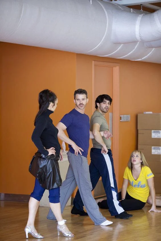 Rehearsing CHIGAO at The Muny with director choreographer, Denis Jones