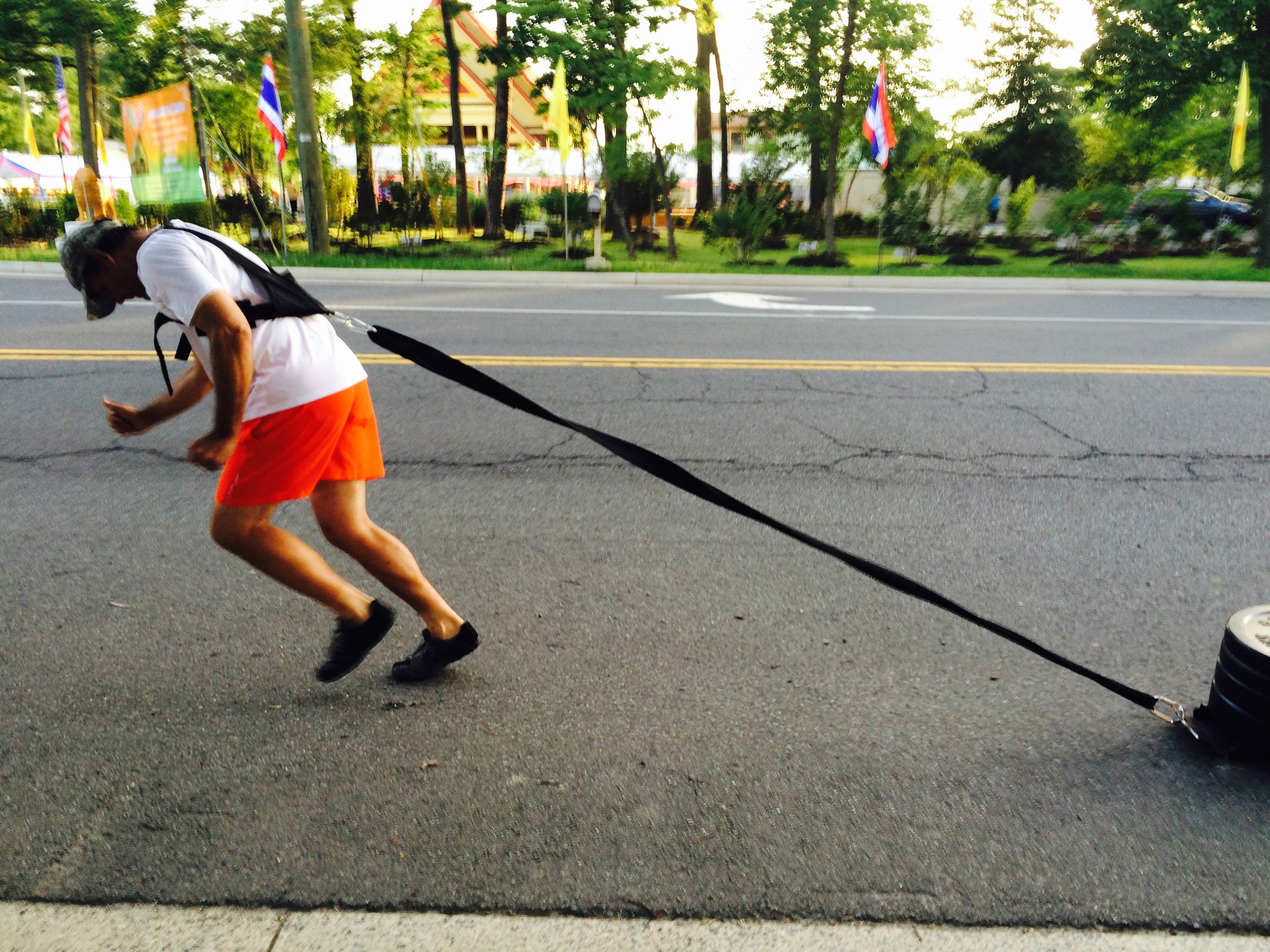 Here's my longtime client Steve taking the sled for a spin around the facility. 