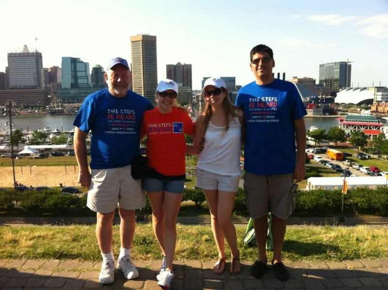 Baltimore 2012: Posing with the family atop Federal Hill, ready to walk for the Crohn's and Colitis Foundation