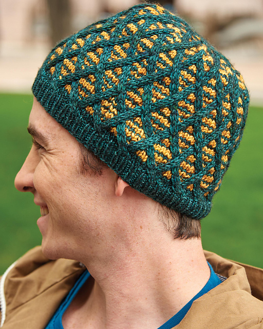 Crisscross Slip-Stitch Beanie by Faina Goberstein