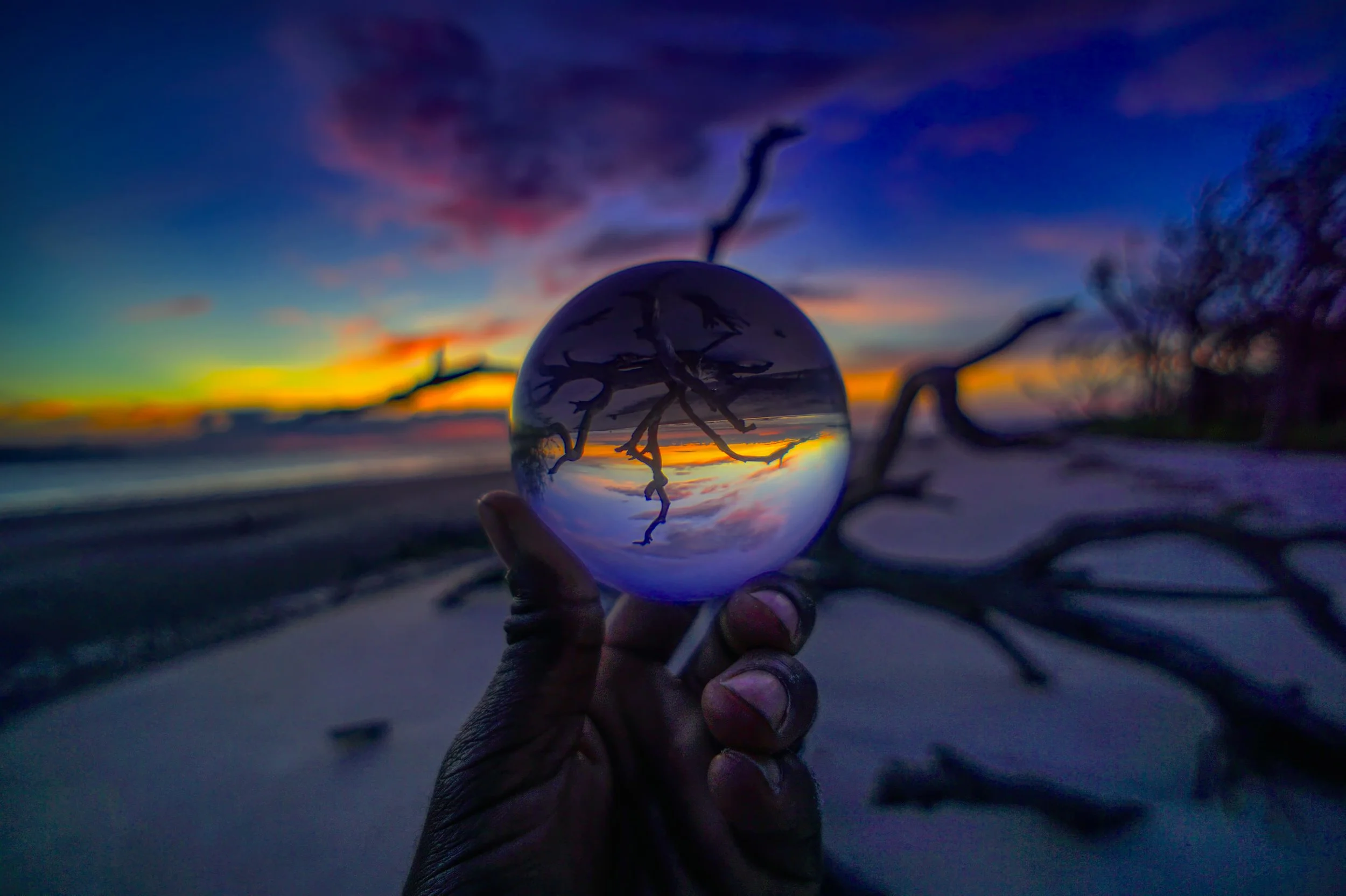 Jekyll Island Sunrise Holding Lensball