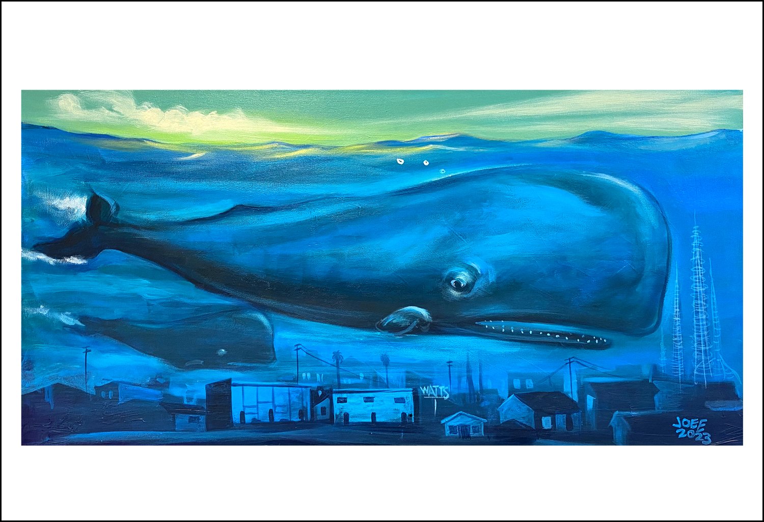 Whales Over Watts (19"x13") print
