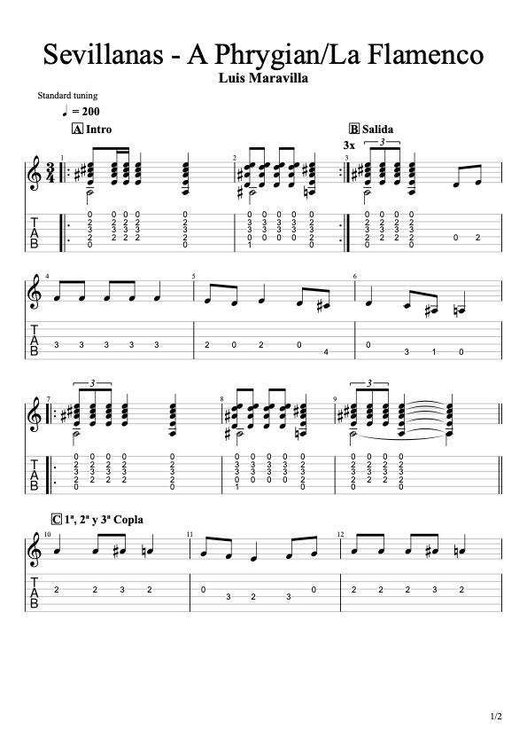 Sevillanas - A Phrygian - La Flamenco#1.png