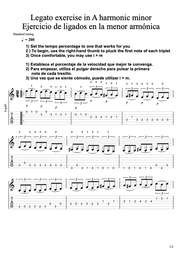 Ligado exercise in A harmonic minor#1.png