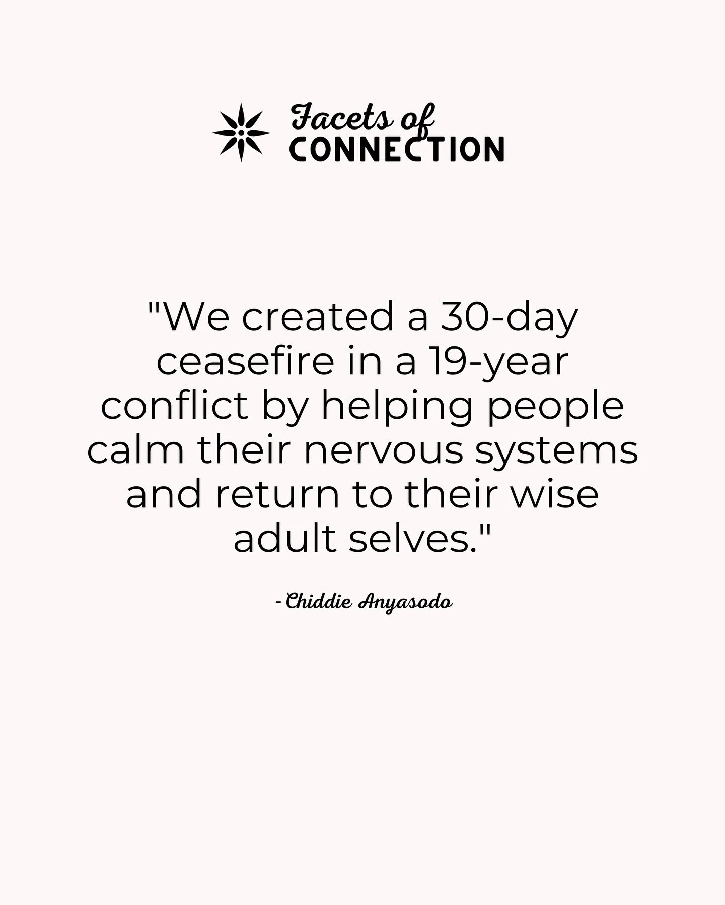 @chiddieanyasodo shows us that peace isn&rsquo;t just about stopping the fighting, it&rsquo;s about transforming the way people relate to one another at a deep, human level. Nervous systems, emotional regulation, and wisdom matter as much as words an