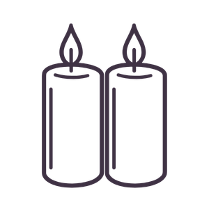 Two candles representing the Serenity Package