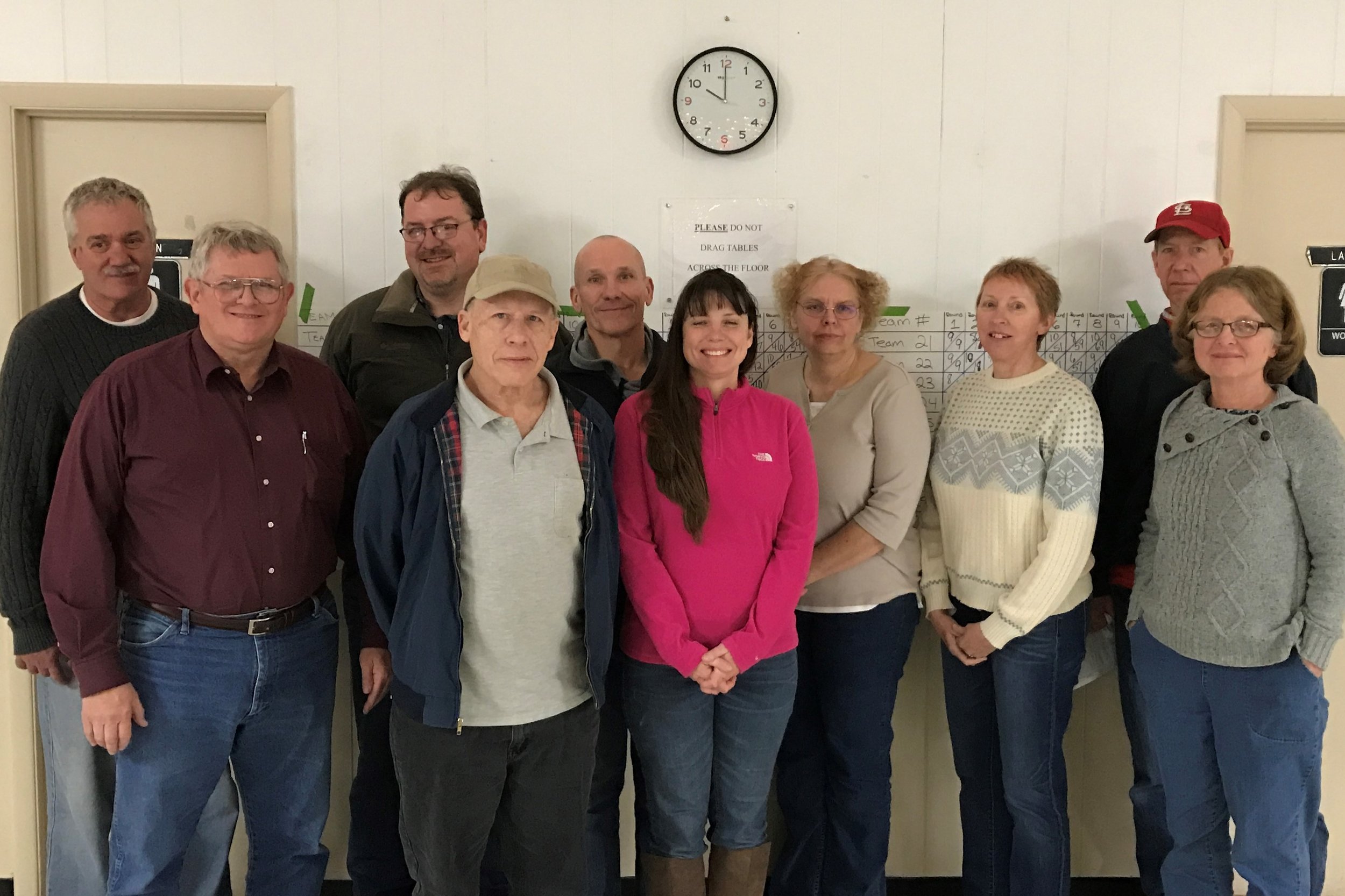 FIRST PLACE TEAM (L to R): Dennis Weiss, Rudy Elam, Rod Bergman, Glenn Burris, Chris Marten, Stacy Marten, Kathy Jones, Louise Weiss, Eric Schlauf, and Linda Wheelan