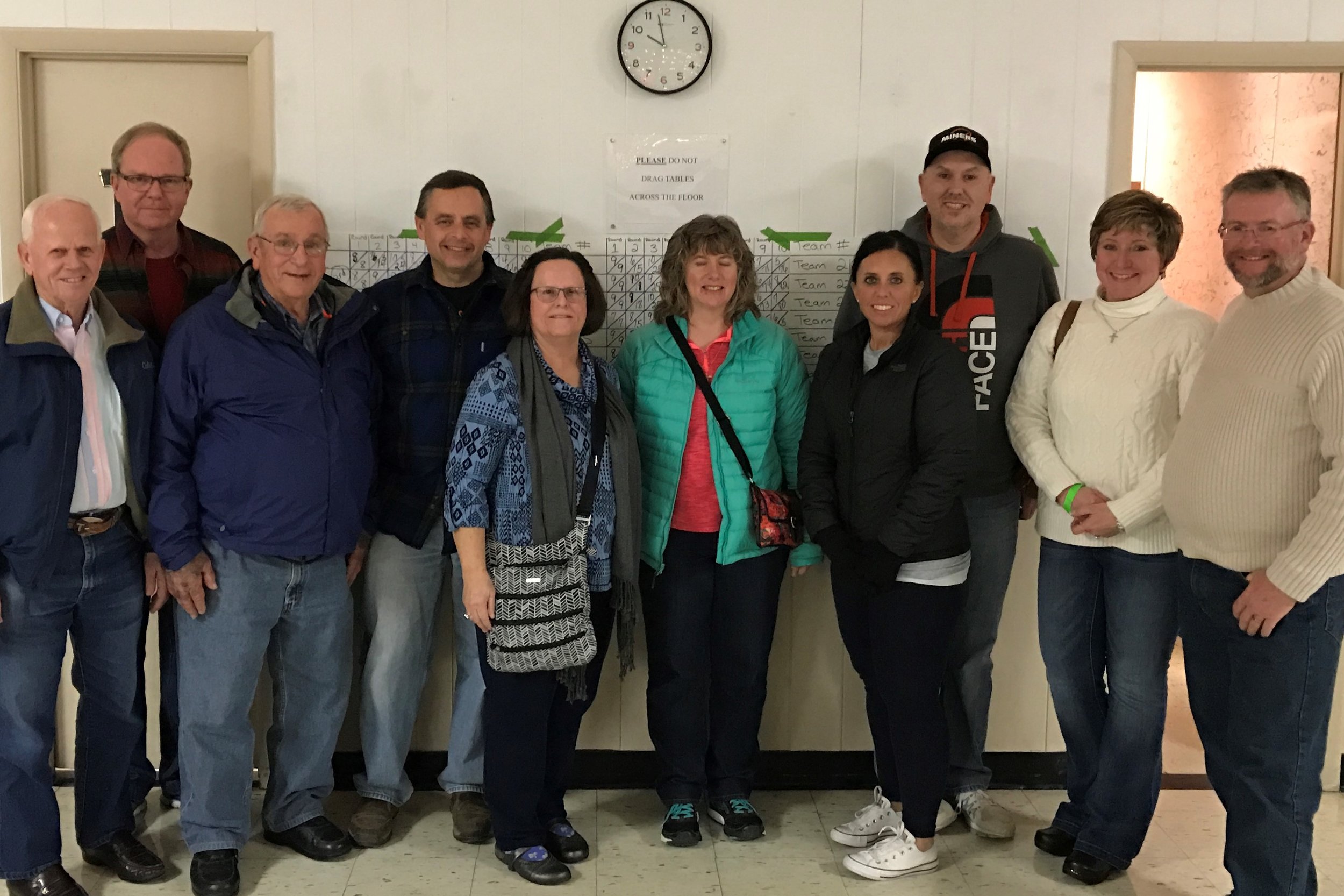 THIRD PLACE TEAM (L to R): Ralph Tebbe, Bruce Renison, Ken Cordum, Pete Stromsland, Tracy Renison, Susan Stromsland, Christy Blank, John Blank, Shelly Cordum, Terry Cordum