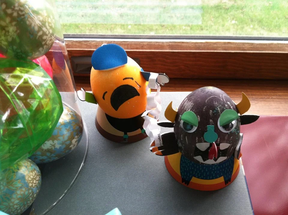 Krampus Easter eggs that my friend, Allison and I made.