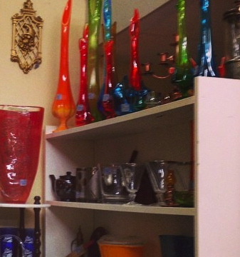 The Yellow Attic - finally a home for ALL those tall vases!