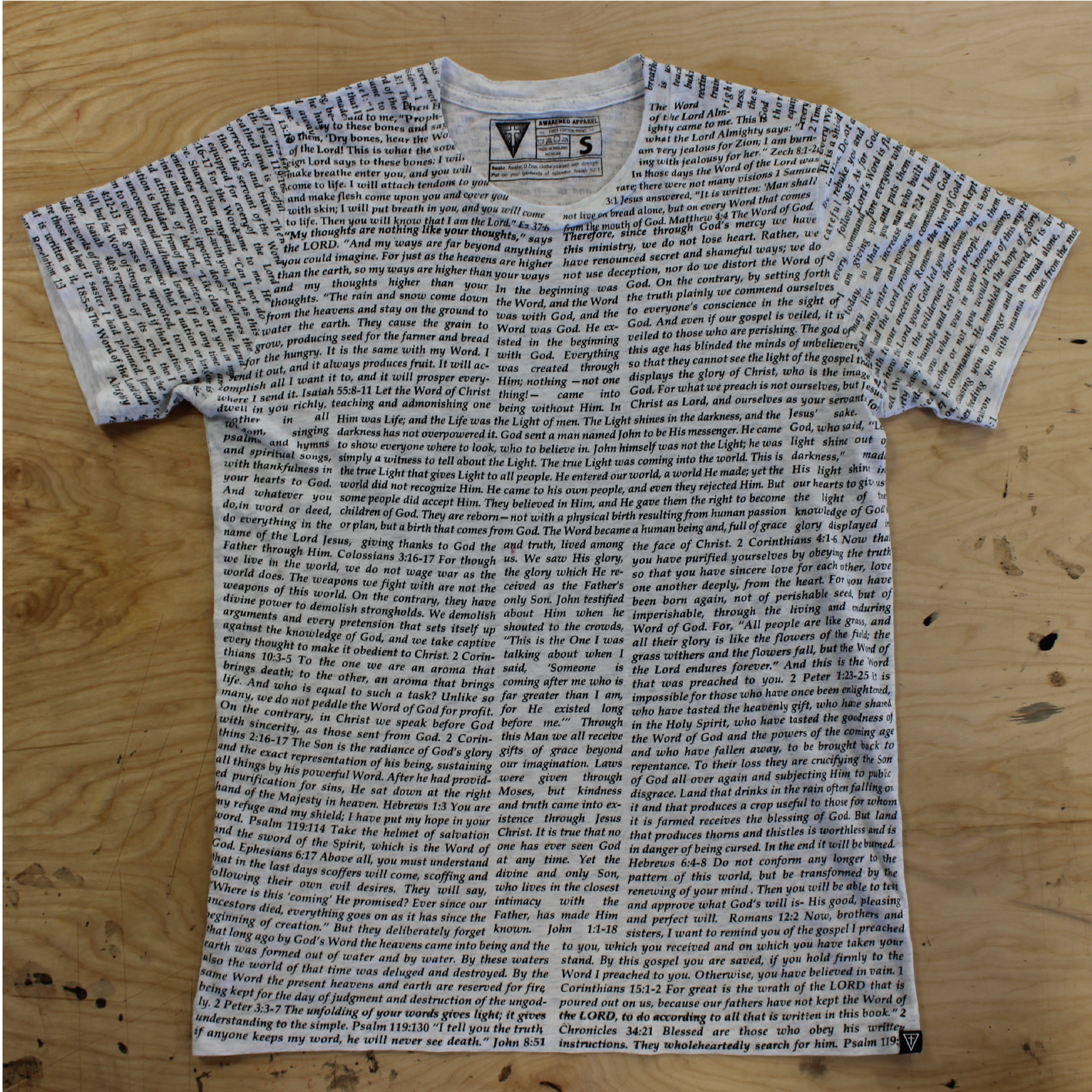 Our shirts stay soft & comfy even after printing all over. Thanks discharge ink!
